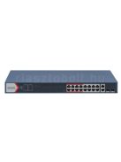 Hikvision DS-3E1318P-EI menedzselhető POE switch (16 POE port, 230W, 2 Gigabit uplink)