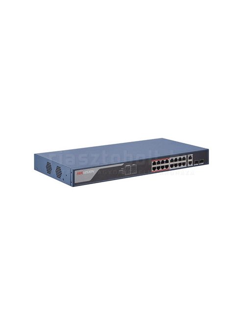 Hikvision DS-3E1318P-EI menedzselhető POE switch (16 POE port, 230W, 2 Gigabit uplink)